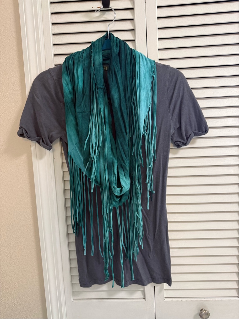 V-neck Blouse and Matching Tie-dye Scarf from Velvet by Graham Spen